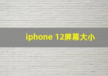 iphone 12屏幕大小